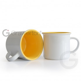 Kubek ceramiczny z żółtym wnętrzem EMAL