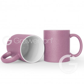 Kubek do sublimacji brokatowy różowy GLITTER