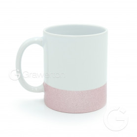 Sublimation mug with pink bottom GLITTER RING